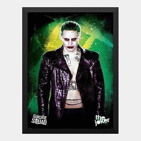 Amazon Co Jp ハンギングペインティング スーサイドスクワッド Suicide Squad ジョーカー 8のポスター 黒フォトフレーム ファッション絵画 壁飾り 家族壁画装飾 サイズ 33x24cm 額縁を送る ホーム キッチン