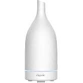 Cliganic Ceramic Aromatherapy Diffuser for Essential Oils (White) - 7 Color Lights, Cool Mist, Auto Shut Off for Home &amp; Office