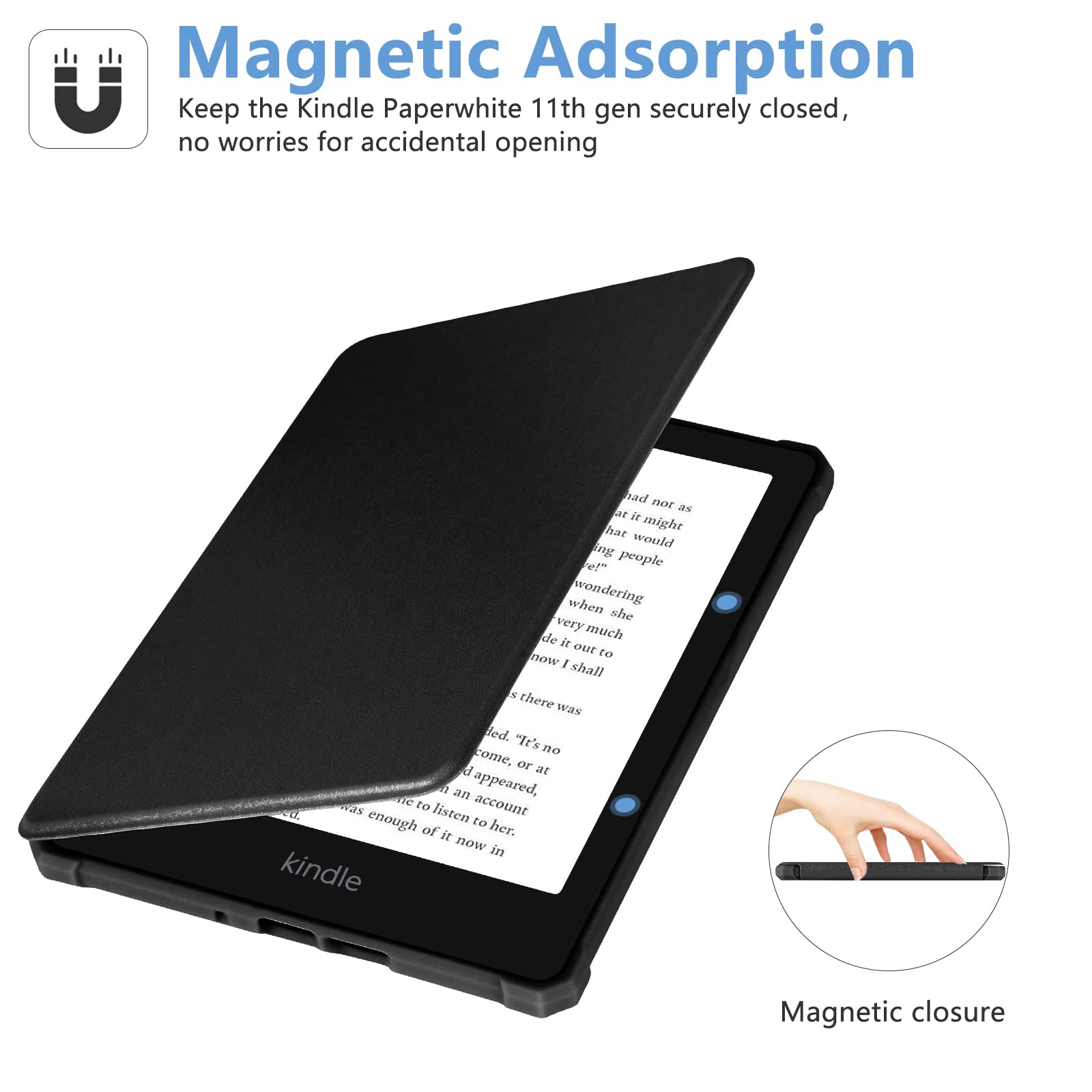 ZXA for Kindle Paperwhite 11 Generation Case with Auto Sleep Wake & New PU Leather, Compatible with Kindle Paperwhite 11th Generation 6.8