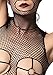 Leg Avenue Women's Kink 2 Piece Fishnet Masked Body Stocking with O-Ring Cups, Black, One Size