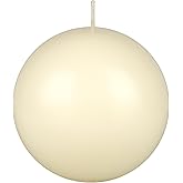 Mega Candles 1 pc Unscented Ivory Ball Round Candles, Hand Poured Premium Wax Candle 4 Inch x 4 Inch, Home Décor, Wedding Receptions, Occasions, Events, Festivities, Meditations, Relaxation