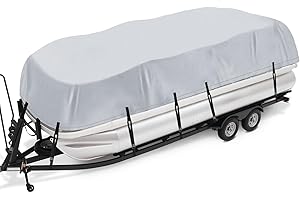 I COVER iCOVER Trailerable Pontoon Boat Cover, Fits 17 to 28ft Long & Beam Width up to 102in Pontoon Boat with Storage Bag