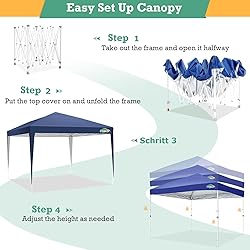 COBIZI 10x10 Ez Pop Up Canopy Tent, UPF