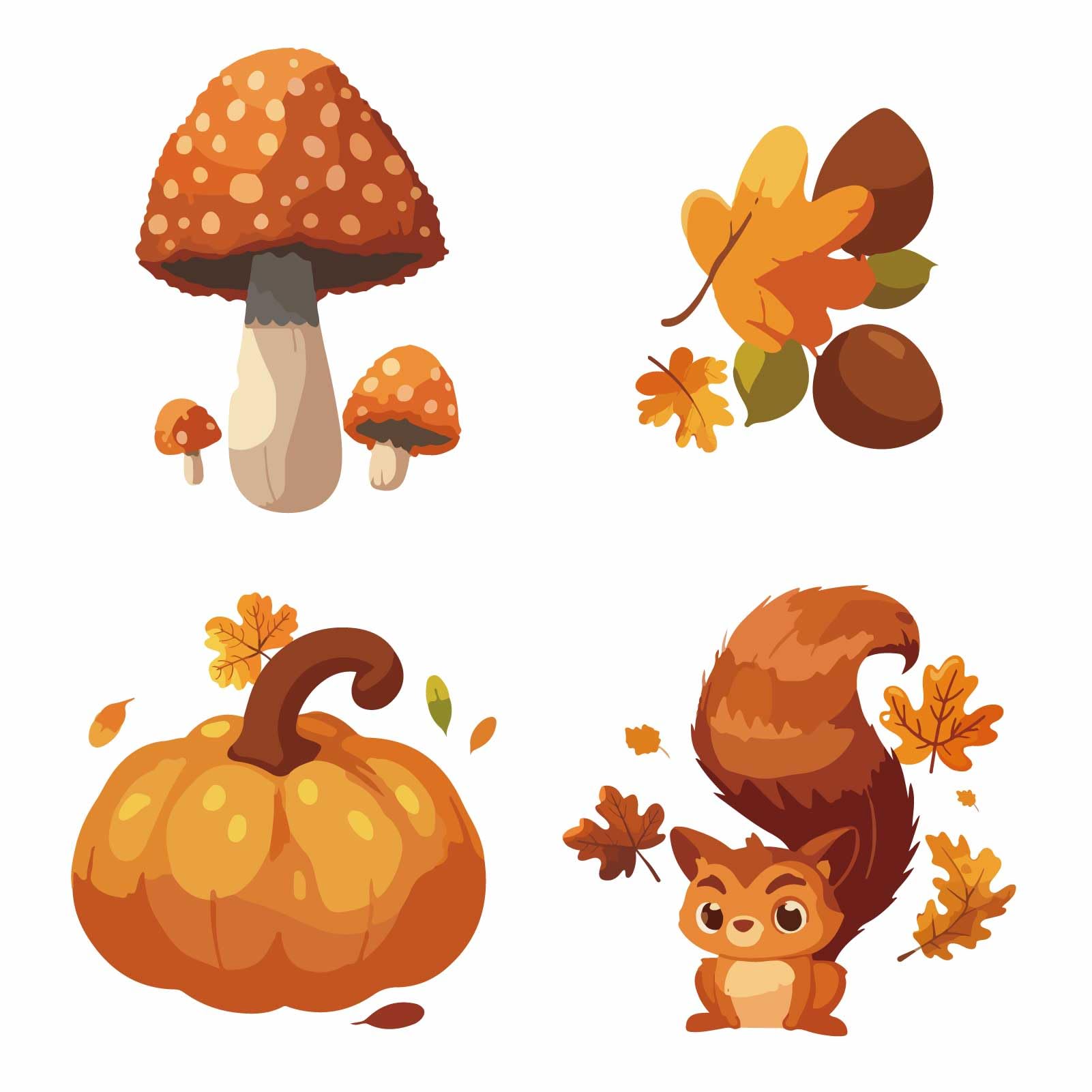 GORGECRAFT 4 Styles Fall Window Clings Thanksgiving Mushroom Pumpkin Pine Leaves Orange Autumn Glass Window Decal Removable Reusable Sticker for Sliding Door Glass Room Decor Prevent Bird Strike 16cm