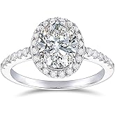 NOVSEAS 14K Solid Gold Moissanite Ring 14k Gold 2CT Oval Cut D Color Hola Moissanite Engagement Rings for Women