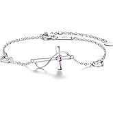 FANZE 925 Sterling Silver Cubic Zirconia Timeless Faith Love Link Cross Bracelets for Women Dainty Trendy Jewelry Gift for Anniersary Birthday Valentines Chrismas Mother's Day