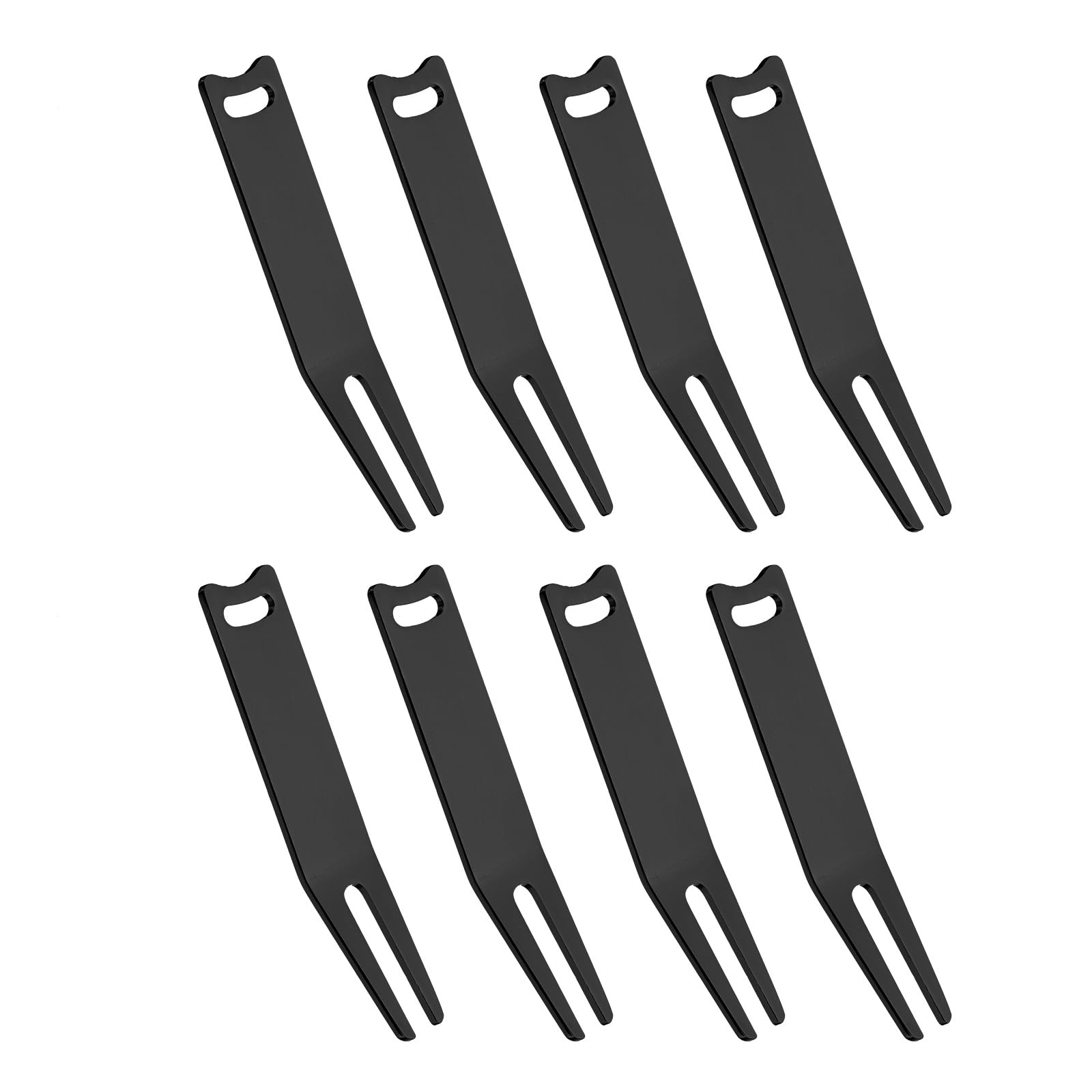 PATIKIL Metal Bending Golf Divot Repair Tool, 8 Pcs Metal Golf Fork Accessory Curved Spit for Golf Golfer Men Women Repairing, Black