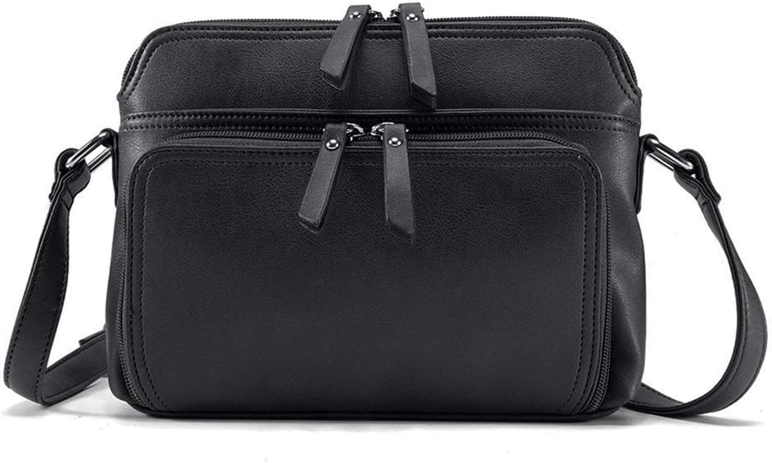 Brenice Women Solid Multi-pockets Casual PU Leather Crossbody Shoulder Bag