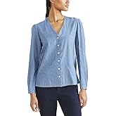 Dockers Womens Classic Fit Long Sleeve V-Neck Shirt