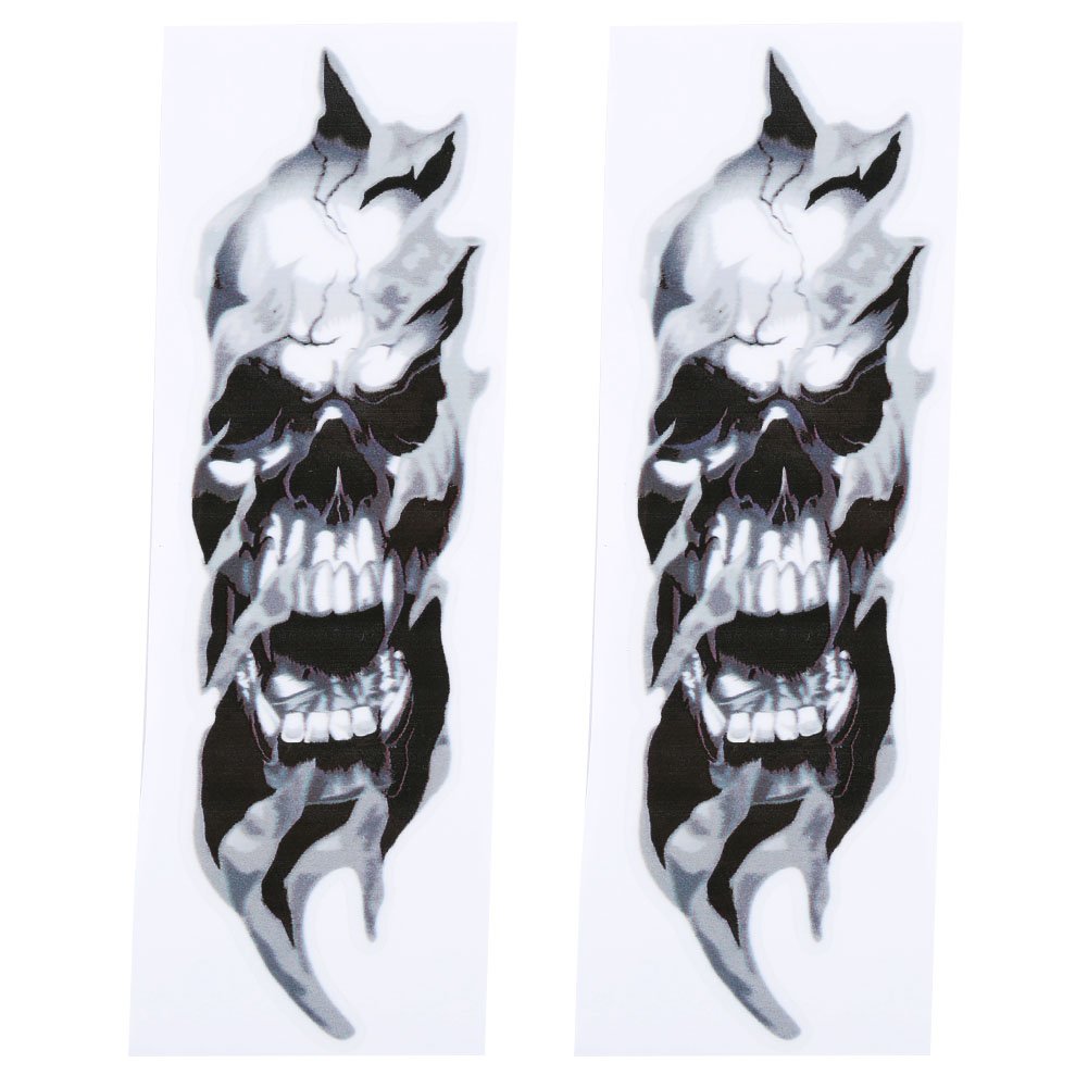 Skull Motorcycle Helmet - 2 Pcs FORK SKULLS Stickers Replacement for Glide