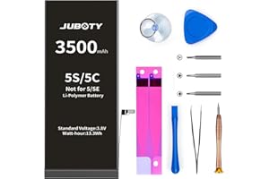 JUBOTY 3500mAh Battery for iPhone 5S 5C, 2025 New Upgraded Li-Polymer High Capacity Battery Replacement for iPhone 5S 5C with Professional Repair Tools (Not for iPhone 5/SE)