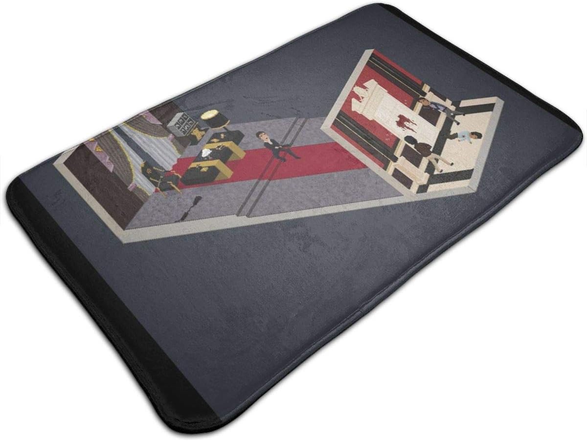 Yuteea Pixel Scarface Say Hello to My Little Friend Door Mat Entrance Non-Slip Bath Mat Kitchen Floor Carpet Mat 19.5 X 31.5 Inch Absorbent Area Rugs