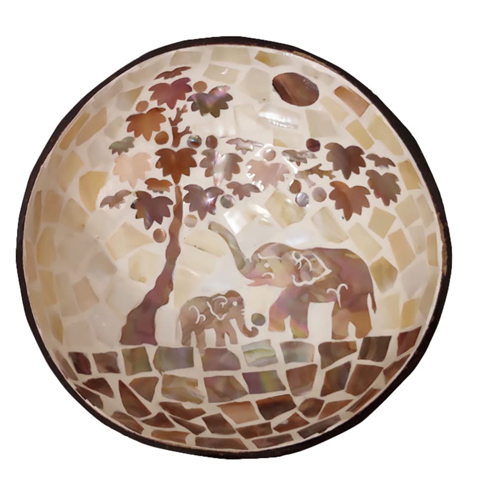 Milisten Coconut Shell Bowl 5.51 Inch Natural Decorative Storage Candy Container Snack Holder Eco-Friendly Handmade for Home Office