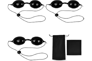 WVD 3 Pcs Protective Tanning Goggles, Safety Goggles for LED Red Light Therapy, Tanning Bed Eye Protection, Spectrometer Eye 