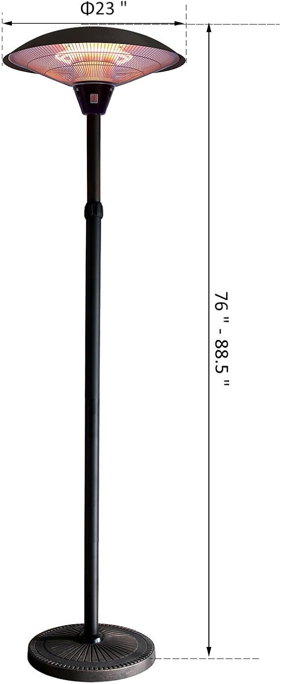 kindle living patio heaters on Amazon Com Outsunny Electric Aluminum Halogen Adjustable Heater 1500w Freestanding Garden Patio Outdoor Light Garden Outdoor