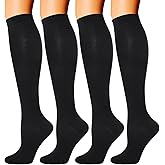 Double Couple 4 Pairs Compression Socks for Men and Women Compression Stockings