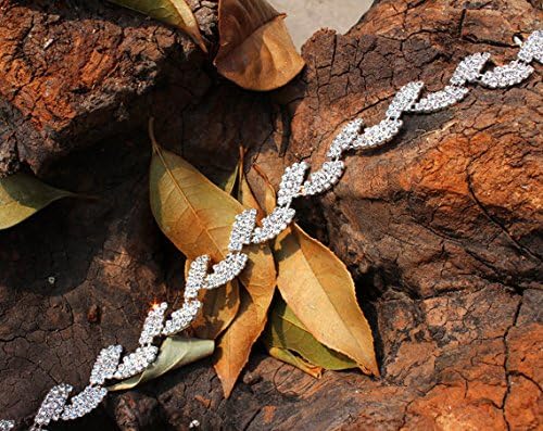 Kunlai Leaf Bridal Crystal Rhinestone Wedding Dress Sash Belt