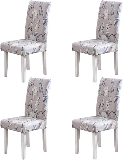 HZDHCLH Blooming Chair Covers 4Pcs Stretch Removable Washable Short Dining