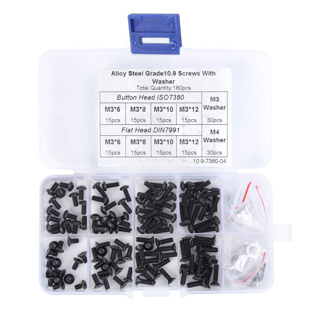180pz #8 Kit Assortimento Viti Lamiera, 410 Acciaio Inox Auto Argento 180pz #8 Kit Assortimento Viti Lamiera, 410 Acciaio Inox Auto Argento