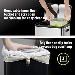 EKO EcoCasa 30L+30L Dual Trash Can with Recycle