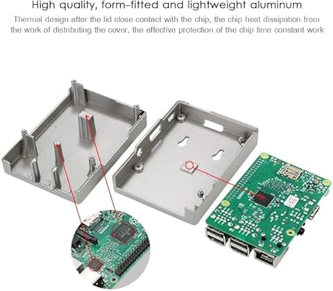 TEVISE Caso de aleación de Aluminio de protección Shell Vivienda Carcasa de la Caja de Frambuesa Pi Pi 3 2 y B + DIY Módulo