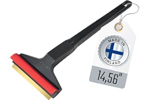L & P CAR DESIGN Ice Scraper Brass Blade Car Ice Scraper Long Handle 14,5 inch Ice Scraper for Car Snow Scraper Ice Scrapers for Car Windshield Original Murska from Europe (L&P A055 Black Red)