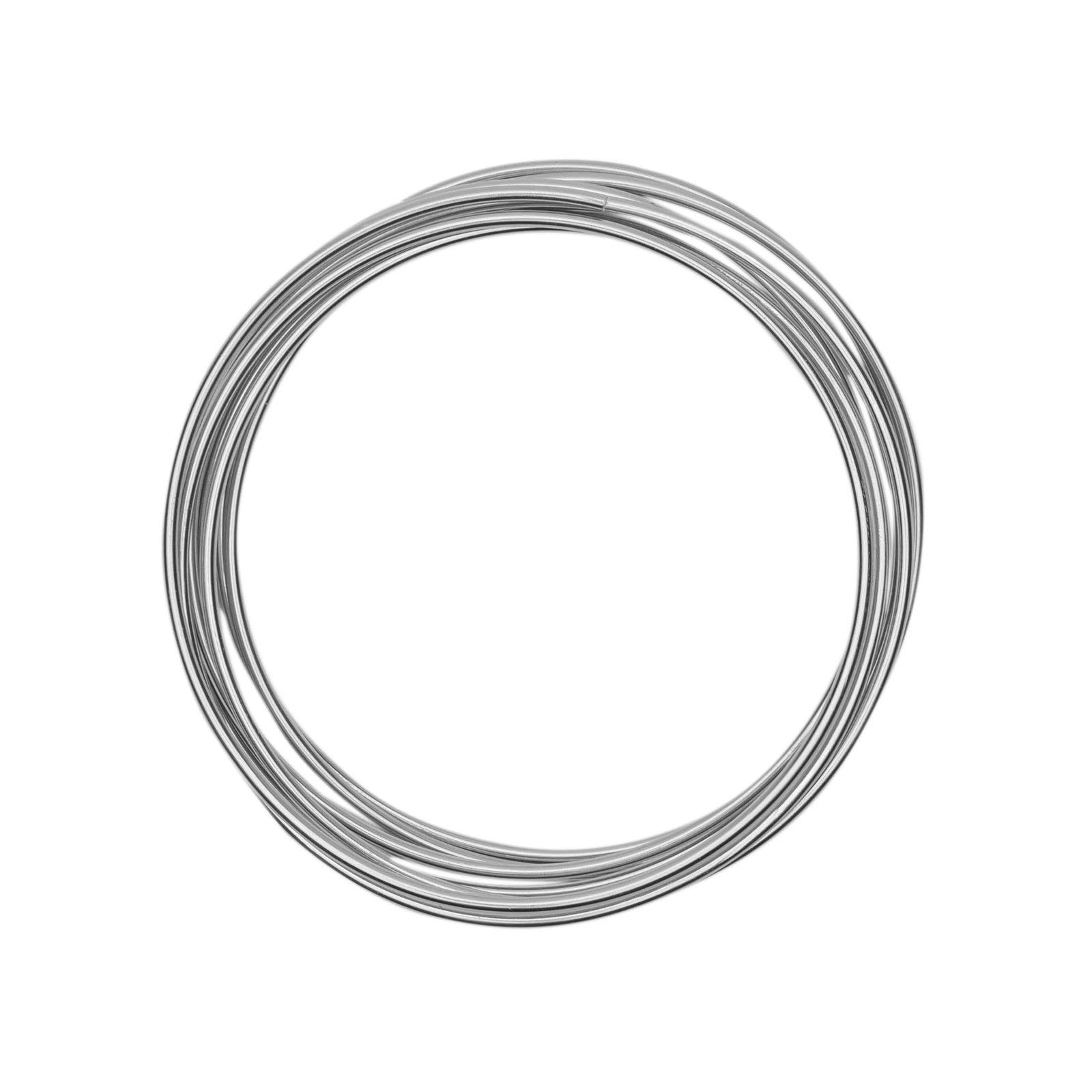 Vaessen Creative Aluminium Craft Wire 9.8 ft (3 m) x 0.12" (3 mm) Silver - Flexible Metallic Wire for Crafting, Flower Arranging, Jewellery Making and Modelling