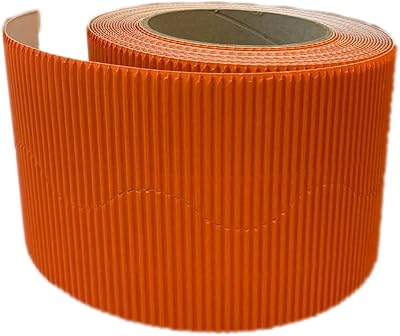 3 Ace Crafts Fire Orange Corrugated Display Border Roll 57mm x 15m