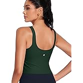 HeyNuts Zeal Bra Womens Scoop Neck Longline Sports Bras, U Back Workout Yoga Crop Tank Tops Padded A-D Cups *Updated Fit