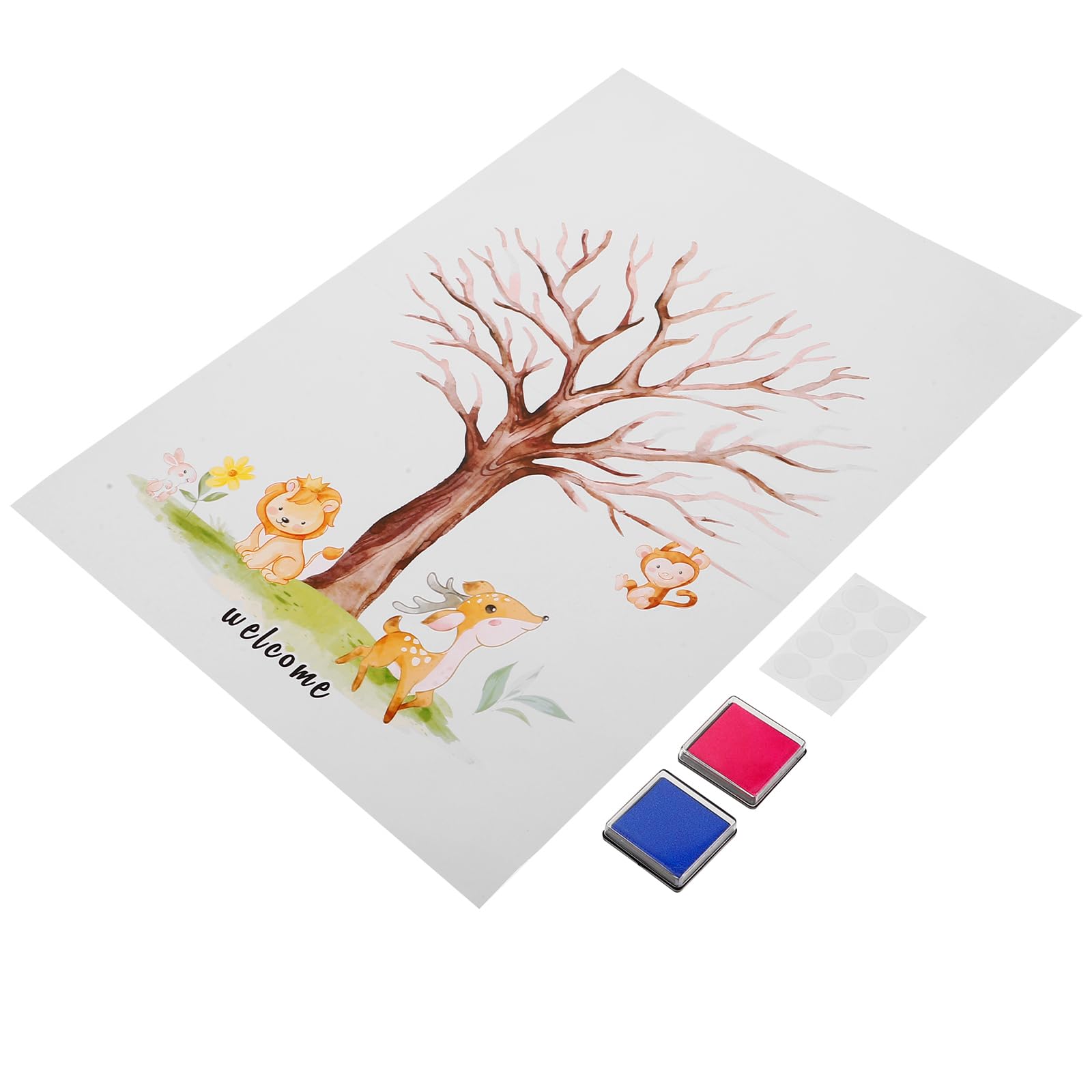ABOOFAN Baby Shower Guest Book Baby Gender Reveal Fingerprint Tree Sign Poster Party Game Baby Shower Gender Reveal Party Decoration Supplies
