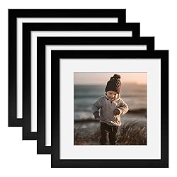 KINLINK 7x7 Picture Frames Black, Square Photo