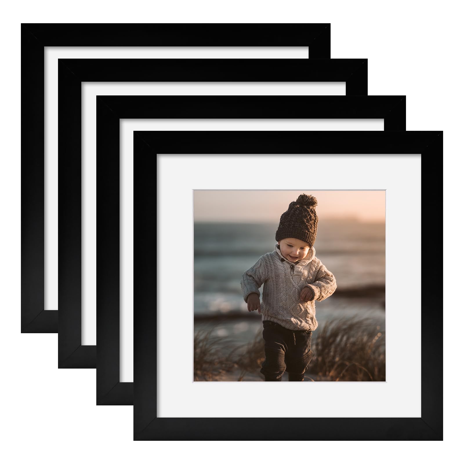 KINLINK 7x7 Picture Frames Black, Square Photo
