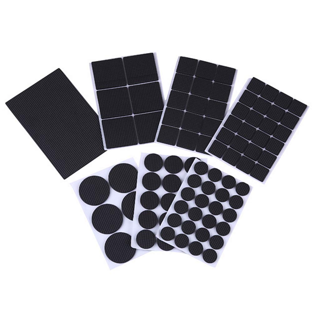 XUMIN 1Set(7PCS) Black Multi-function Thick Non-slip Self-adhesive Rubber Table Foot Pad Chair Stool Furniture Floor Wear-resistant Leg Protector Noise Buffer Bumper for Bed Sofa Desk