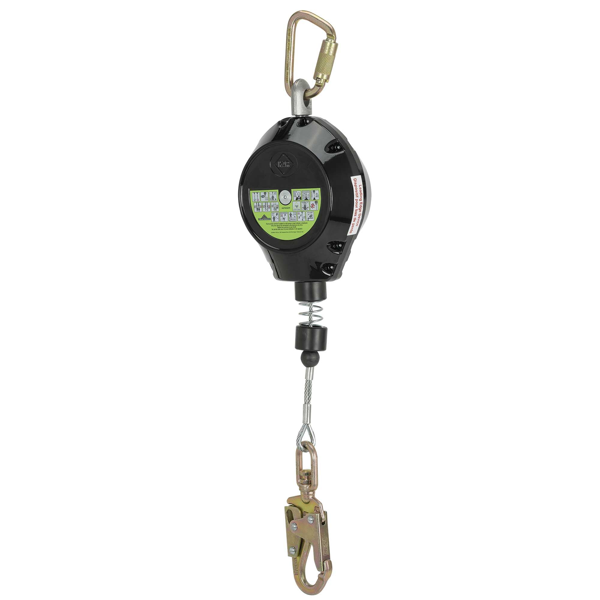 Peakworks Fall Protection Leading Edge Self Retracting Device (SRD) – 20 ft Single Leg Cable w/Swivel Snap Hook – Certified ANSI Z359.14-2021 Class 2 LE SRD (Available in Multiple Lengths & Styles)