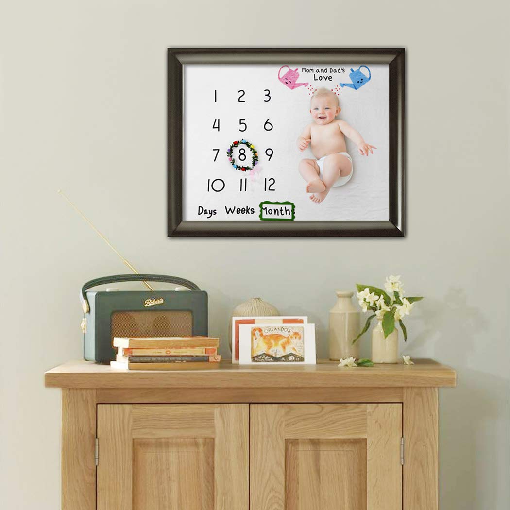 Baby Monthly Milestone Blanket for Boy and Girl Gift, Personalized Photo Background Blankets, Thick Baby Milestone Blanket for Newborn Baby Shower Gifts