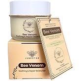 Lunectar Organic Bee Venom Soothing & Repair Moisturizer - Anti-Aging Face Cream with Bee Venom, Aloe Vera, Niacinamide, and Squalane - For Fine Lines, Wrinkles, and Redness - 4 oz
