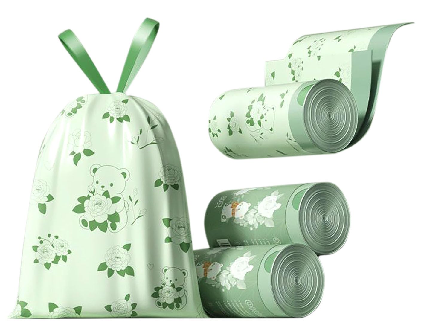 Photo 1 of 4 Gallon Small Trash Bags 120pcs No-Tearing Drawstring 1.1 Mil Thick Garbage Bags for Bathroom Kitchen Toilet Home Office and Bedroom