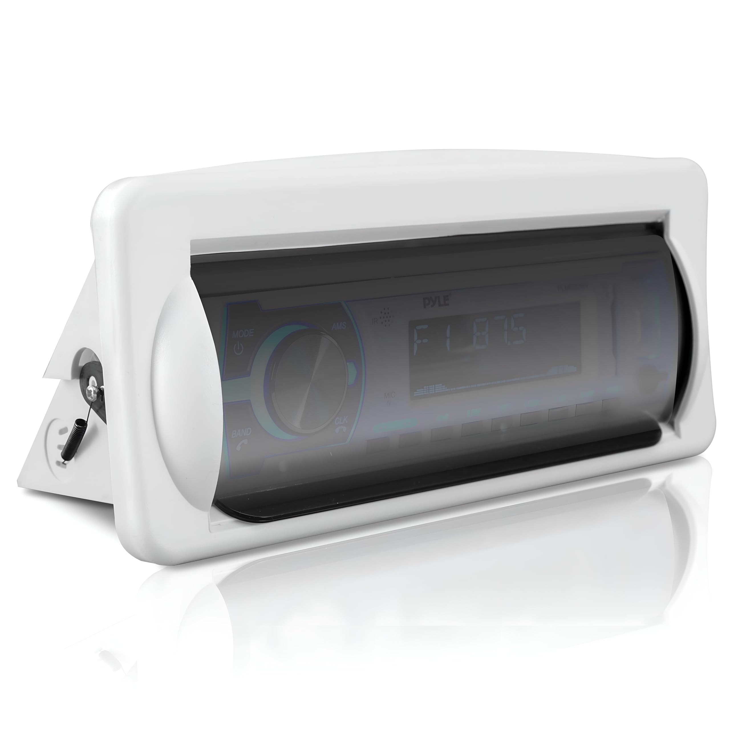 Pyle PLMRCW2 Water Resistant Marine Boat Outdoor Radio Shield - White