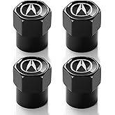 Tire Valve Stem Caps for Acura Metal Car Wheel Air caps Auto Valve Stem Caps Accessories 4 Pack Black