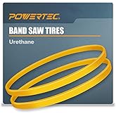 POWERTEC 71725 14" Band Saw Tires, 14 Inch x 1 Inch x .095 Inch, Urethane Bandsaw Tires for Grizzly, Jet, Powermatic 14 inch 