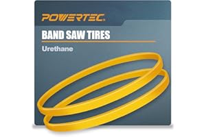 POWERTEC 71725 14" Band Saw Tires, 14 Inch x 1 Inch x .095 Inch, Urethane Bandsaw Tires for Grizzly, Jet, Powermatic 14 inch 