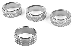 AuTK Aluminum Alloy HVAC Knob & Light Switch Cover Kit for Jeep Wrangler JL/JLU & Gladiator JT 2018-2025 (4Pcs Silver) - AC Climate Control Panel Trim Rings, Metal Interior Upgrade Accessories