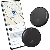 Lmrbelec Android Tracker Tags, Works with Google's Find Hub App (Android only), Key Finder Item Locator Tracking Device Smart Tags for Luggage, Wallet, Vehicles, Keys (Black, 2 Pack)
