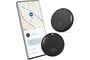 Lmrbelec Android Tracker Tags, Works with Google's Find Hub App (Android only), Key Finder Item Locator Tracking Device Smart Tags for Luggage, Wallet, Vehicles, Keys (Black, 2 Pack)