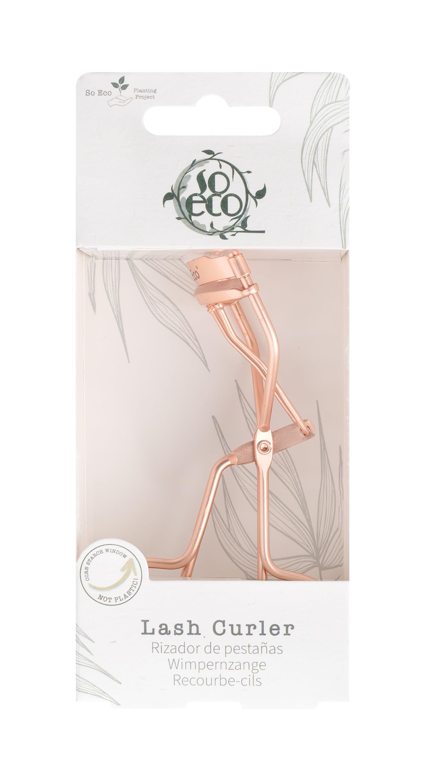 So Eco Lash Curler - Rose Gold Eyelash Curler with Cushioned Pad, Stainless Steel, Vegan & Cruelty-Free Beauty Tool for Long-Lasting Lash Lift