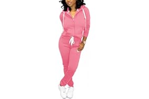 CLOCOR Track Suits for Women Set - Casual 2 Piece Outfits Sweatsuit Pocket Hoodies Long Sleeve with Patchwork Pants Set