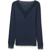 Intimissimi Woman's Sheer Ultralight Cashmere Lace Long Sleeve Shirt