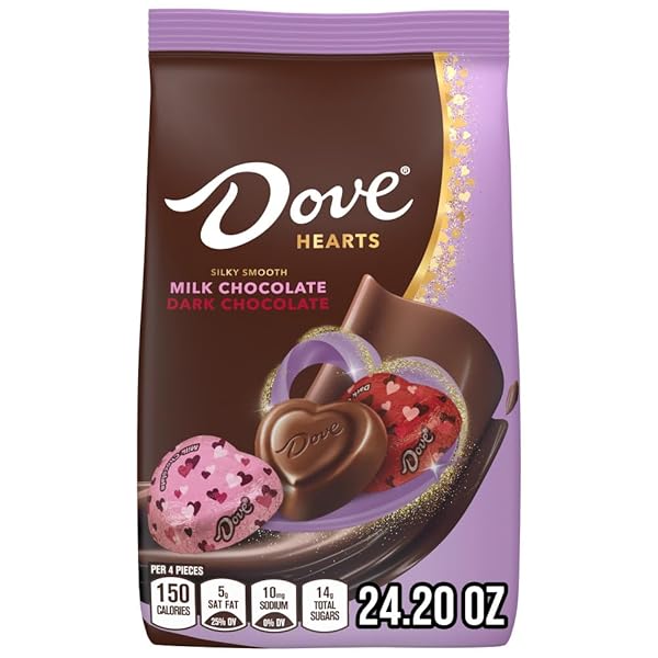 DOVE PROMISES MIXED HEART MILK CHOCOLATE & DARK...