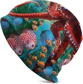 Gorra unisex de océano marino rojo pulpo submarino de peces, temática