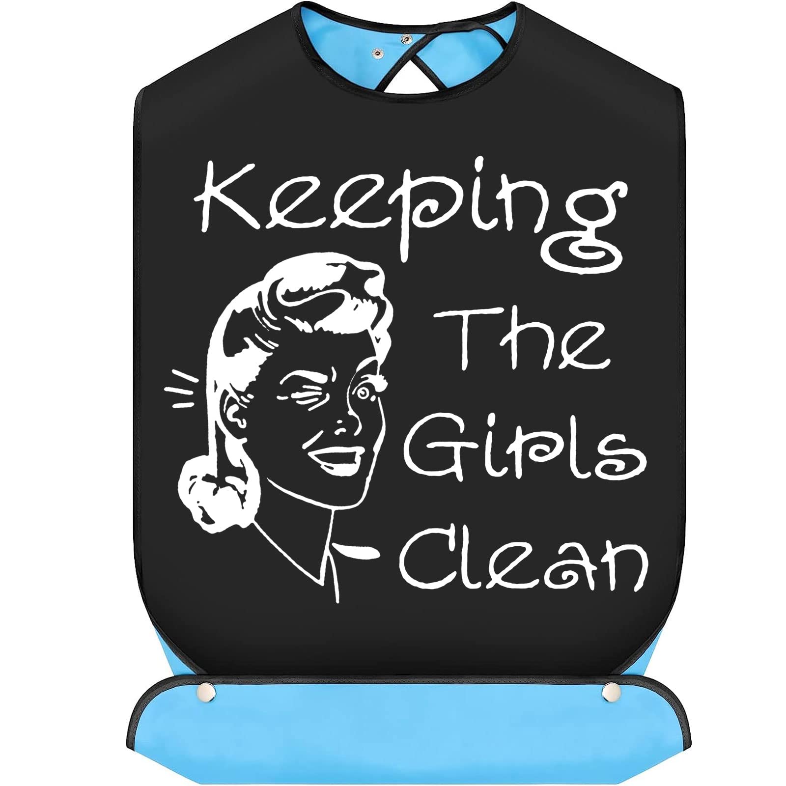 BWWKTOP Keeping Clean Adult Bibs With Crumb Catcher Adjustable Dining Clothing Protectors For Adults Elderly Women (Keeping The )